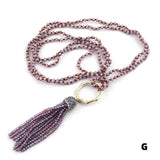 Glass Crystal Tassel Punk Necklace 4mm Mini