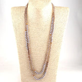 6mm Glass Knot Metal Spacer Crystal Necklace