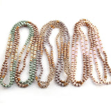 6mm Glass Knotted Metal Spacer Crystal Necklace