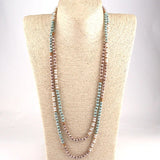 6mm Glass Knot Metal Spacer Crystal Necklace