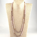 6mm Glass Knot Metal Spacer Crystal Necklace