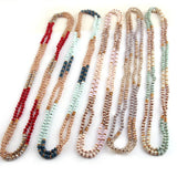 6mm Glass Long Knotted Crystal Necklace Women Ethnic