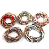 6mm Glass Long Knotted Crystal Necklace Women Ethnic