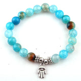 8mm Mix Agat Stone Beads Charm Bracelets 10pc/lot