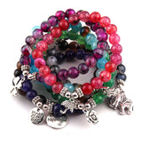 8mm Mix Agat Stone Beads Charm Bracelets 10pc/lot