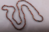 Bohemian Necklace Leopard Stone Knotted Long Halsband