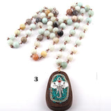 Bohemian Tribal Jewelry Druzy & Stone Beads Pendant Necklaces