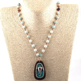 Bohemian Tribal Jewelry Druzy & Stone Beads Pendant Necklaces