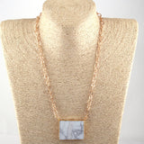 Boho Tribal Stone Pendant Necklace Chain