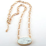 Boho Tribal Stone Pendant Necklace Chain