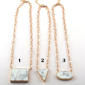 Boho Tribal Stone Pendant Necklace Chain