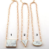 Boho Tribal Stone Pendant Necklace Chain
