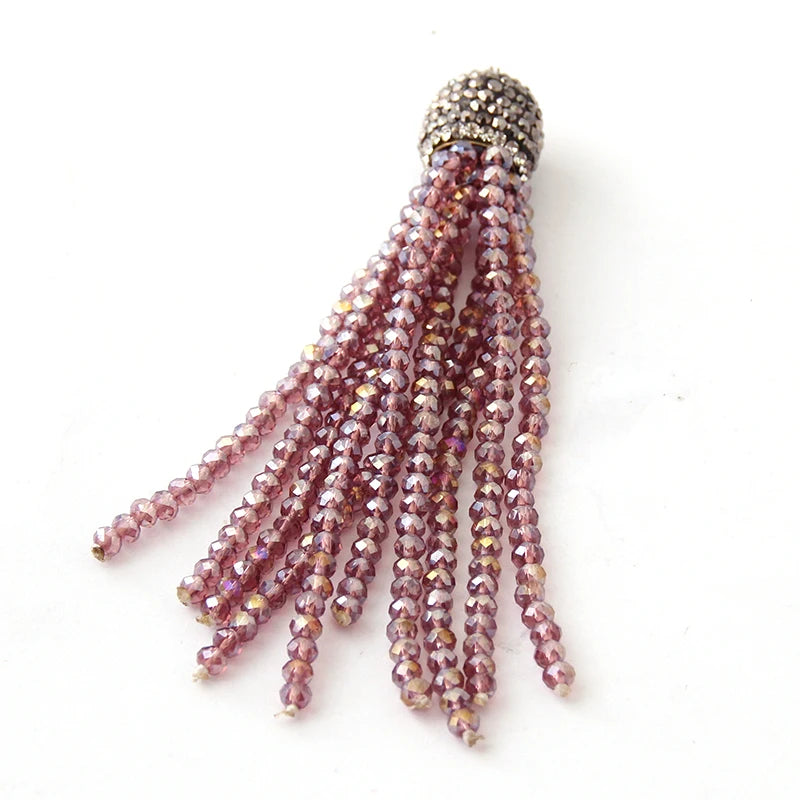 Crystal Tassel Pendants for DIY Necklace Jewelry Making