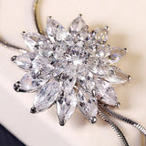 Long Crystal Snow Pendant Water Drop Necklace