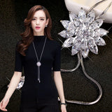 Long Crystal Snow Pendant Water Drop Necklace