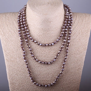 Bohemian Glass Crystal Necklace Handmade Long Halsband