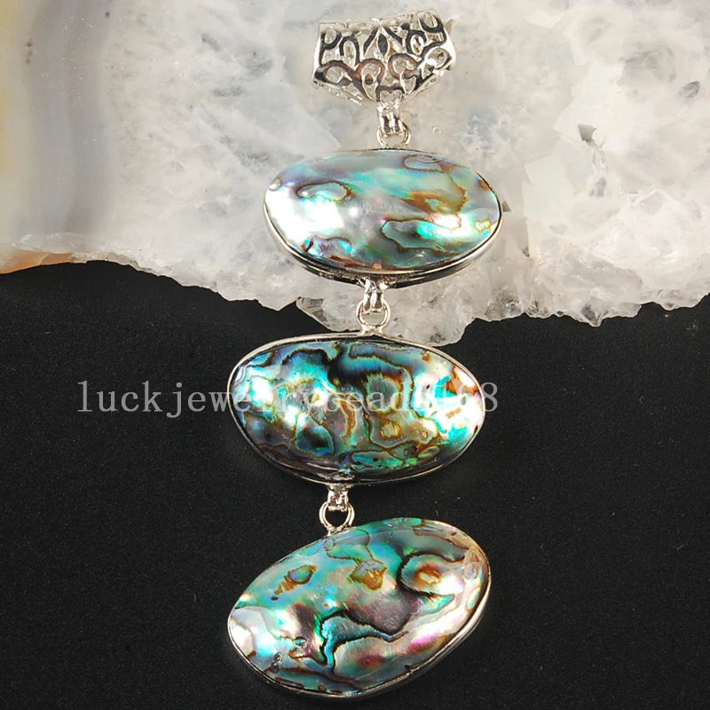 New Zealand Abalone Shell Oval Pendant Bead 30x80mm