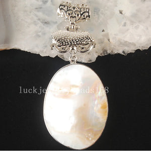 31x73mm Abalone Shell Art Oval Pendant Bead 1pcs C3679