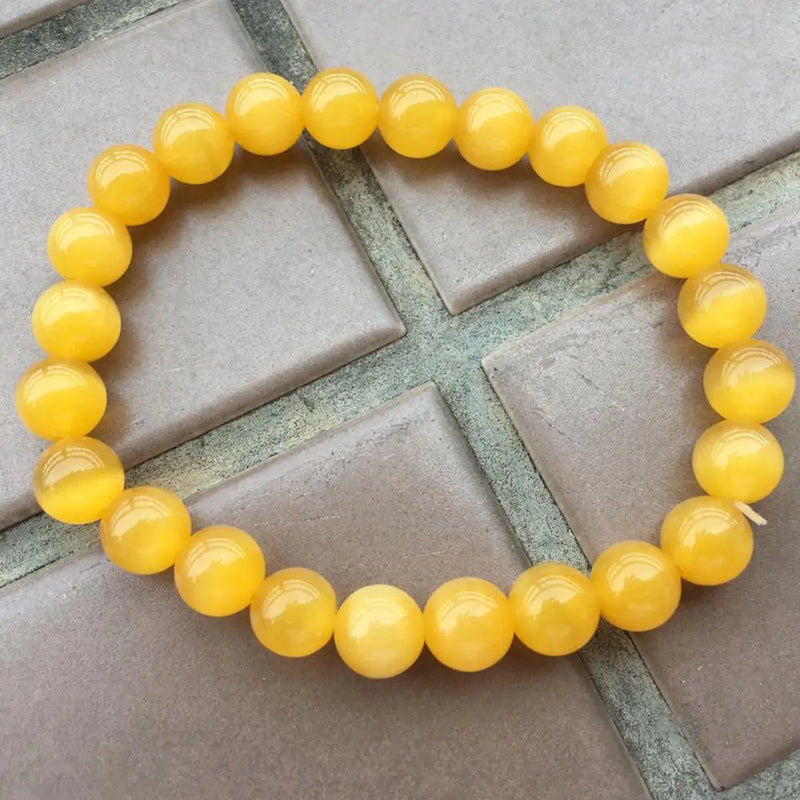 8mm Multicolor Cat's Eye Round Elastic Bracelet
