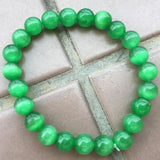 8mm Multicolor Cat's Eye Round Elastic Bracelet