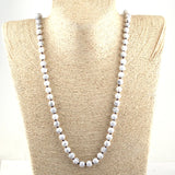 Frosted Semi Precious Stones Long Necklace