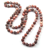 Frosted Semi Precious Stones Long Necklace
