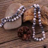 Frosted Semi Precious Stones Long Necklace