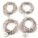 Metal Square Beads Wrap Bracelet 5 Row Bead Bracelet