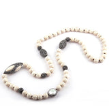 Natural Stones Bead Long Knotted Handmake Necklace