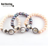 Oval & Flat Pearl Freshwater Pearl Strand Bracelet