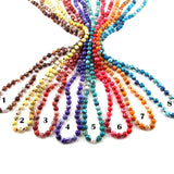 Agat Bead Necklace Long Knotted Semi Precious Stone