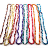 Agat Bead Necklace Long Knotted Semi Precious Stone