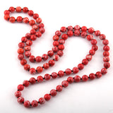 Semi Precious Stones Beads Long Necklace