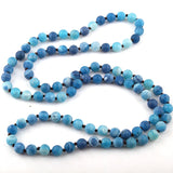 Semi Precious Stones Knotted Bead Necklace