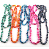 Semi Precious Stones Knotted Bead Necklace