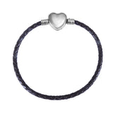 Women Lover Bracelet Bangle Leather Chain With Love STAINLESS STEEL Clasp