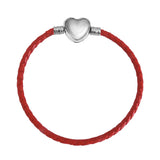 Women Lover Bracelet Bangle Leather Chain With Love STAINLESS STEEL Clasp