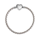 Women Lover Bracelet Bangle Leather Chain With Love STAINLESS STEEL Clasp