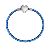 Women Lover Bracelet Bangle Leather Chain With Love STAINLESS STEEL Clasp