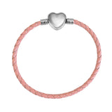 Women Lover Bracelet Bangle Leather Chain With Love STAINLESS STEEL Clasp