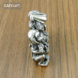 316L Stainless Steel Three Monkey Necklace Classic Simian Pendant