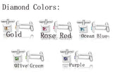 Father 5 Colors 925 Solid Rhinestones Men Cufflinks