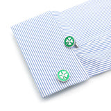 Four Leaf Clover Cufflinks Lucky Gift for Men Accessory