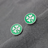 Four Leaf Clover Cufflinks Lucky Gift for Men Accessory