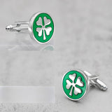 Four Leaf Clover Cufflinks Lucky Gift for Men Accessory