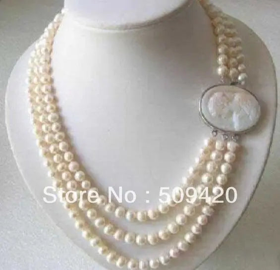 3-Row 7-8MM Freshwater Pearl Necklace