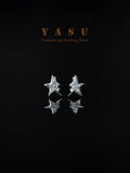 925 Silver Broken Star Stud Earrings Crystal Party Jewelry