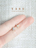 925 Silver Broken Star Stud Earrings Crystal Party Jewelry