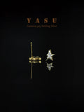 925 Silver Broken Star Stud Earrings Crystal Party Jewelry