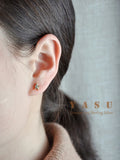 925 Silver Broken Star Stud Earrings Crystal Party Jewelry